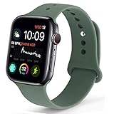 NUKELOLO Sport Band Compatible with Apple Watch 38MM 40MM, Soft Silicone Replacement Strap Compatible for Apple Watch Series 4/3/2/1 [Dark Olive Color in S/M Size]