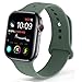 NUKELOLO Sport Band Compatible with Apple Watch 42MM 44MM,Soft Silicone Replacement Strap Compatible for Apple Watch Series 4/3/2/1 [M/L Size in Dark Olive Color]