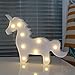 Pooqla White Unicorn Shaped Animal Light Table Lamp 3D Marquee Unicorn Sign Marquee Letter Nightlight Home Decoration Battery Operated