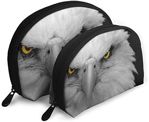 Black Eagle Sky Makeup Bags 2 Pcs Travel Cosmetic Organizer Bags Zipper