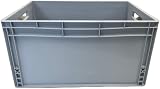 Auer Packaging Euro Stacking Container Box 60x40x32cm 66L Heavy Duty Grey view 2