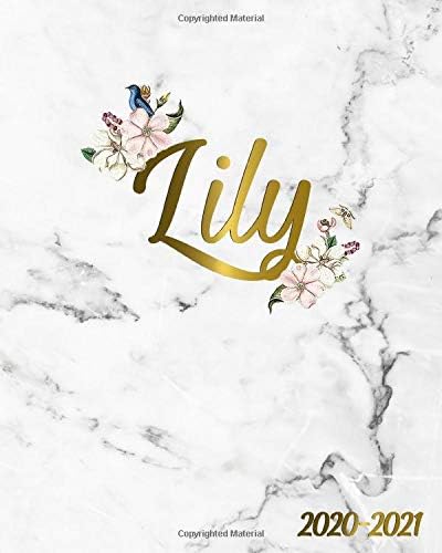 Lily 2020-2021: Marble & Gold 2 Year Weekly & Monthly Planner | 2020-2021 Floral Two-Year Agenda & Organizer | To-Do’s, Inspirational Quotes, Vision ... Notes | Personal Name Gift for Girls & Women Paperback – July 27, 2019