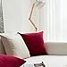 MIULEE Pack of 2 Velvet Soft Solid Decorative Square Throw Pillow Covers Christmas Cushion Cases Pillowcases for Sofa Bedroom Couch Car,18x18 Inch Wine Red