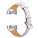 Oitom Slim Leather Bands Compatible Fitbit Charge 3 /Charge 3 SE Band Women Men Small Large,Slim Fashion Design Premium Leather Replacement Band Wrist Accessories Straps(White)