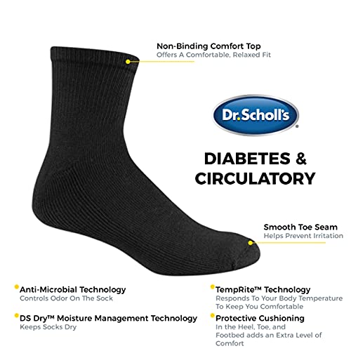 Dr. Scholl's Men's 4 Pack Diabetic and Circulatory Non Binding Ankle