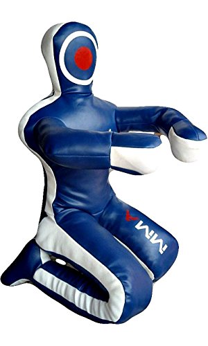 Celebrita MMA Judo Punching Bag Grappling Dummy unfilled - Sitting Position hands front MMA382 Leather - Blue 40" Up to 25kg/55 lb