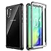 Eonfine Galaxy Note 10+ Plus Case,Built-in Screen Protector Heavy Duty Shockproof Rugged Cover for Samsung Galaxy Note 10+ Plus/Note 10 Plus 5G (Black+Clear)(Fingerprint Unlock with Fingerprint Film)