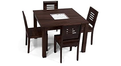 Urban Ladder Brighton Capra Four Seater Sheesham Wood Dining Table Set (Mahogany)