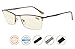 UV Protection,Anti Blue Rays,Reduce Eyestrain,Half-rim Computer Reading Glasses(Gunmetal,Amber Tinted Lenses) +2.0