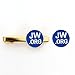 Round Jw.org Metal Necktie Clip and Lapel Pin Set with Gift Box -Blue Background-Gold Color