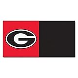 FANMATS NCAA University of Georgia Bulldogs Nylon Face Team Carpet Tiles