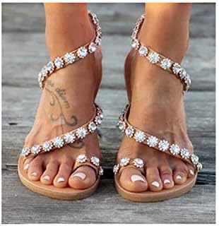 Women Sandals Bling Crystal Summer Shoes Woman Beach Flat Sandals Plus Size Flip Flop Ladies Soft Bottom Slippers Female