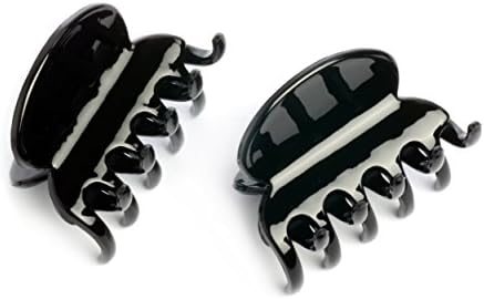 Helen Accessories - Rounded Basic Small Hair Clips (Black) - Opera Collection 2pcs