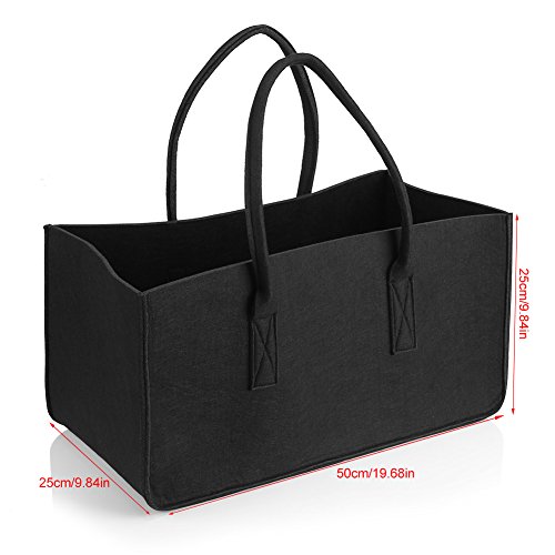 Delaman Felt Firewood Wood Bag Carrier Outdoor Camping Log Totes Holder Storage