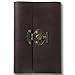 Ancicraft Refillable Leather Journal with Flower Vase Lock 6 Ring Binder A6 Lined Craft Paper 3.75 X 6.75 Inches (Dark Brown & Lined Craft Paper)