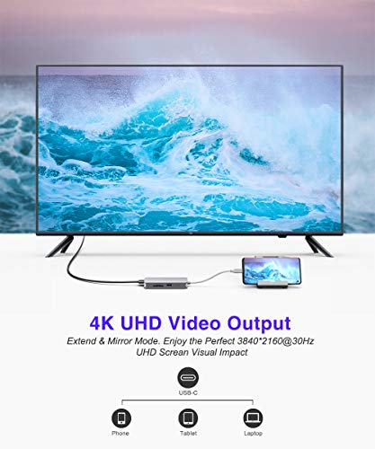 image for VANMASS USB C Hub, Premium 9 in 1 USB C Adapter with 4K HDMI, RJ45 Gig