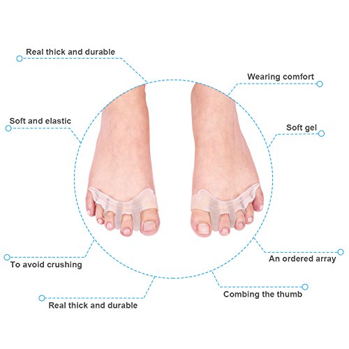 image for Doact Gel Toe Stretchers Spacer Hammer Toe Straightener Toe Separator 