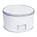 Richards Homewares Set of 4 Micro Fiber Quilted Deluxe Plate Case Dinnerware Storage Organizer for Saucers, Dinner Plates, Dessert Plates & Salad Plates - Include Content Label Inserts, White & Silver