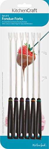 Set Of Six Stainless Steel Fondue Forks