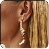 Chunky Gold Earring Irregular Twisted Geometric Statement Earring 14K Gold Earrings Minimalist Spiral Earring Fashion Jewelry Accessaries for Women