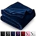 Bare Home Microplush Fleece Blanket - Twin/Twin Extra Long - Ultra-Soft Velvet - Luxurious Fuzzy Fleece Fur - Cozy Lightweight - Easy Care - All Season Premium Bed Blanket (Twin/Twin XL, Dark Blue) primary