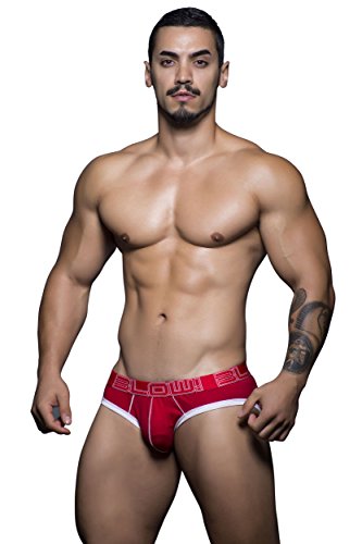 Andrew Christian Men's Blow Tagless Brief, Red, Medium