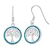 Sterling Silver and Gold Tone Created Opal, MOP or Abalone Tree of Life Circle Earrings