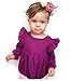 Mother's Angel Infant Romper Baby Girl Twins Outfit Long Sleeve Ruffle Bodysuit