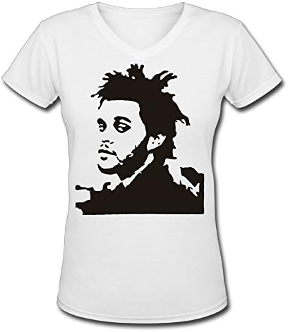 XO The WEEKND V-Neck T Shirts/Short Sleeve/Jersey/Tshirts For Womens White