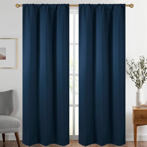 Diraysid Navy Blue Blackout Curtains