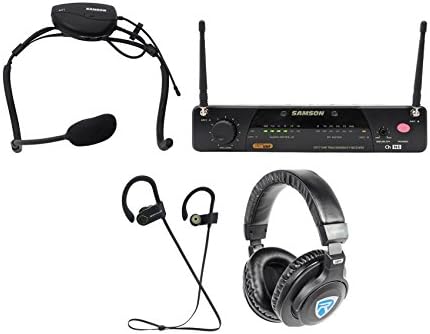 Samson Airline 77 Wireless Fitness Aerobics Headset UHF Microphone Mic+ Earbudss