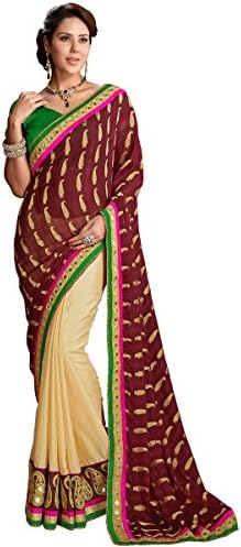 Stylo Sarees Women's Latest Collection Designer Indian Ethnic Party Wear Saree Free Size Maroon, Golden