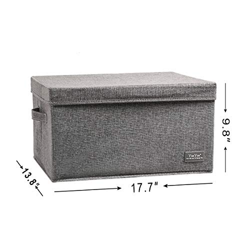 YueYue Large Fabric Storage Boxes with Lids,2 Pack Foldable Cloth