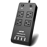 Apie 4 Outlet/Home Office Surge Protector 5 ft Cord with 4 Port Desktop USB Charging Station