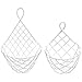 MyGift Wall Mounted White Metal Wire Hanging Fruit and Produce Baskets, Large and Small Sized Racks, 2 Piece Set