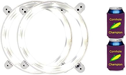 LED Lights for Cornhole Boards - Blazing White - Play Cornhole at Night With Ultra Bright Set Including Set of Custom Drink Holders for Winners - Extremely Durable - One Year Replacement Guarantee