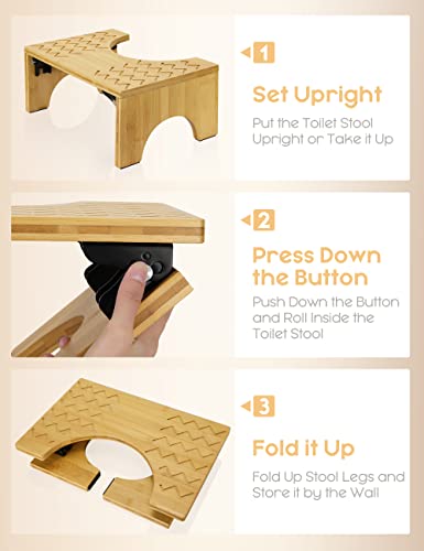Foldable Ergonomic Toilet Stool - 7 Inch Foldable Squatting Stool For ...