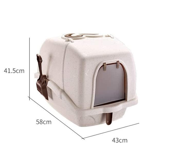 ORCHID M® Large Cat Litter Box Closed Cat Toilet Box Pan, Large Hooded Sand Basin Training Kit with Scoop Handle for Cats Kittens Fully Enclosed Splash-Proof Easy to Installation and Clean