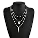 VWH Clavicle Necklace Short Necklace Pendant Necklace Charming Sequin Thin Chain for Women (Sliver) primary