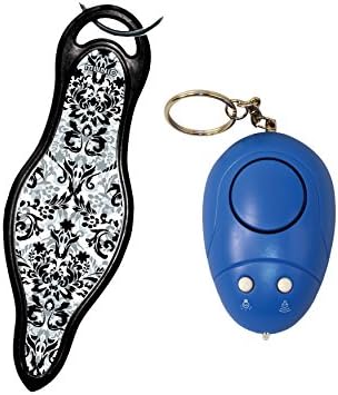 MUNIO Self-defense Designer Keychain and Key Chain Personal Alarm with Light - Lot of 2 Pieces (MUNIO Damask)