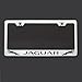 One Laser Engraved Black Jaguar Mirror Stainless Steel License Plate Frame Holder Front Or Rear Bracket Steel Screw Cap