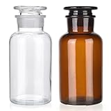 Kestun 2 Pack 500ml Lab Glass Reagent Bottle,Wide