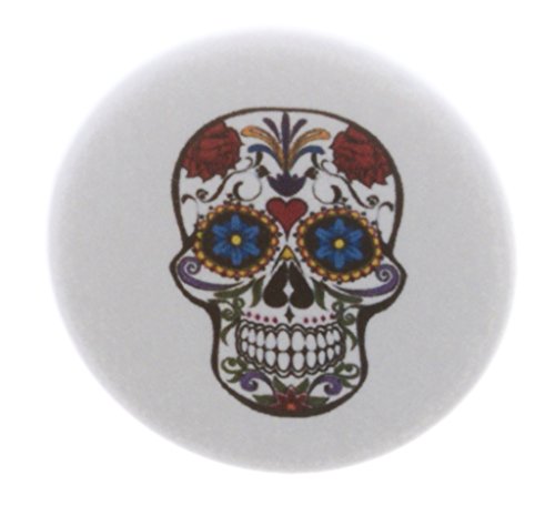 QTY 10 White Colorful Floral Decorated Skull 1.25" Pinback Buttons Pins Hipster
