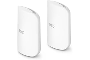 Amazon eero Max 7 mesh wifi system with 1 month free eero Business (auto-renews annually) - Supports internet plans up to 10 Gbps, Coverage up to 5,000 sq. ft., Connect 500+ devices, 2-pack