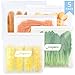 Reusable Gallon Freezer Bags – 5 Packs 1 Gallon Ziplock Leakproof Reusable Gallon Bags EXTRA THICK for Marinate Meats, Fruit, Snack, Vegetable, Sandwich, Cereal, Home Organization