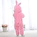 IDGIRL Baby Bunny Costume, Animal Rabbit Cosplay Pajamas for Girl Winter Flannel Romper Outfit 12-18 Months, Pink One Piece