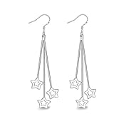 Voberry Fashion Women Alloy Plated Stud Dangle Earings Eardrop Jewelry Silver