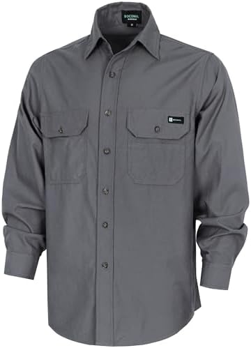 Camisa militar de manga larga para hombre, camisas de carga para exteriores, bolsillo sólido, camisa de trabajo de algodón, Ejército Gn