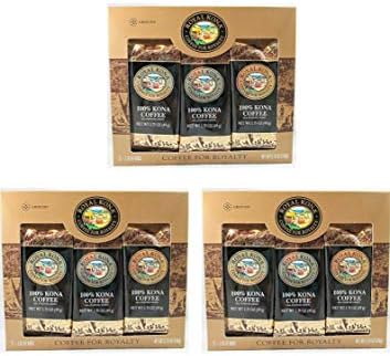 Royal Kona 100% Kona Coffee Ground Single Pot Gift Pack (3 X 1.75 Oz, 49g) (3 pack)