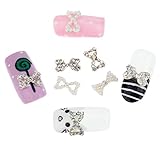 12 Rhinestones Pearls Bowties Nail Art Decorations Crystals Jewels Gems By VAGA®